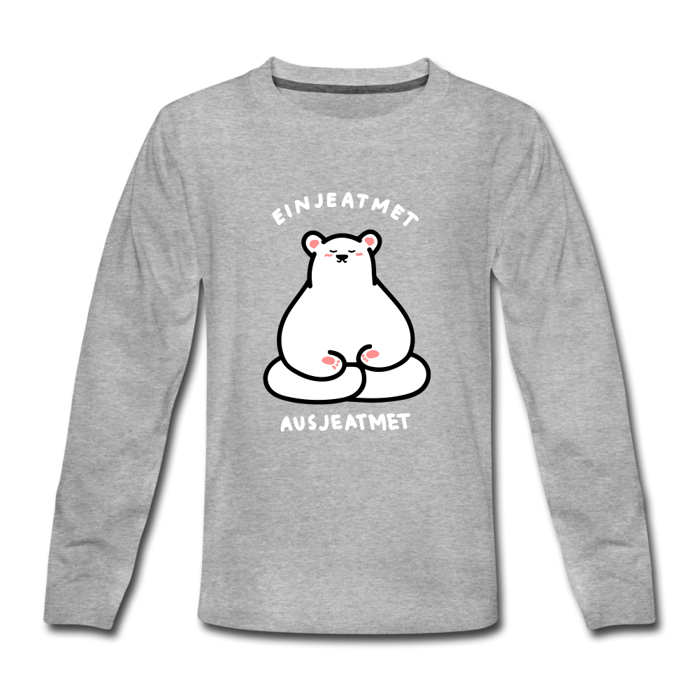 Einjeatmet - Teenager Langarmshirt - Grau meliert