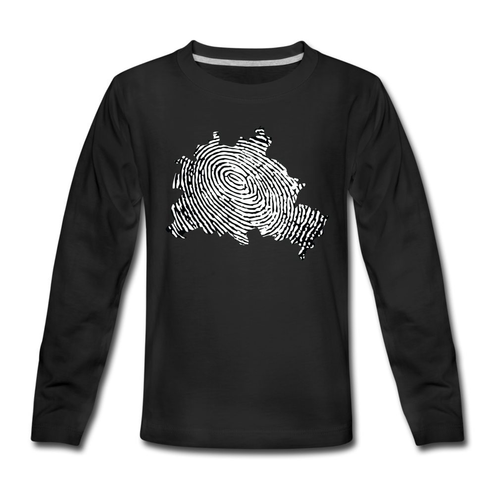 Berliner Finger - Kinder Langarmshirt - Schwarz