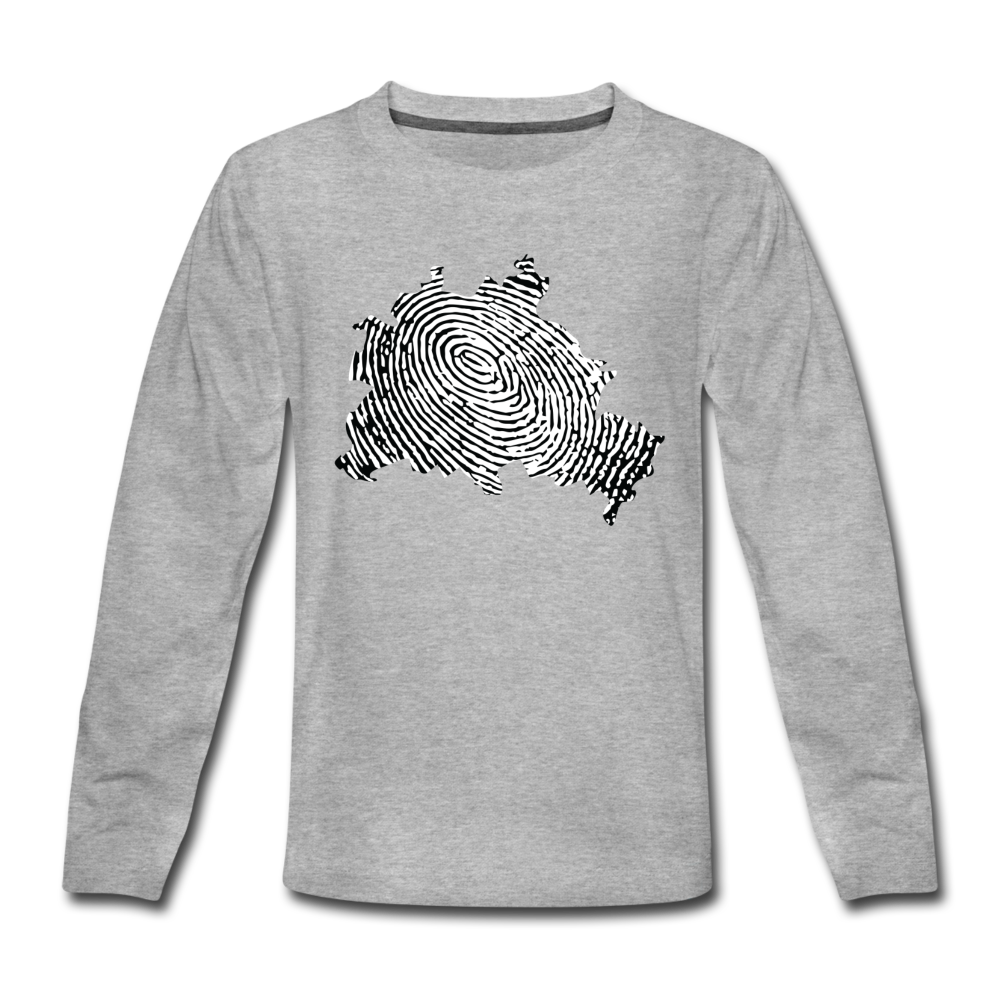 Berliner Finger - Kinder Langarmshirt - Grau meliert