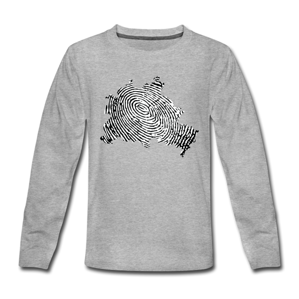 Berliner Finger - Kinder Langarmshirt - Grau meliert