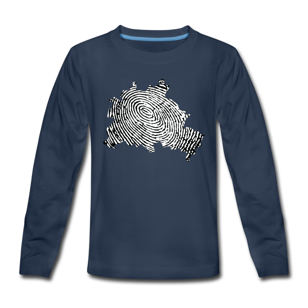Berliner Finger - Kinder Langarmshirt - Navy