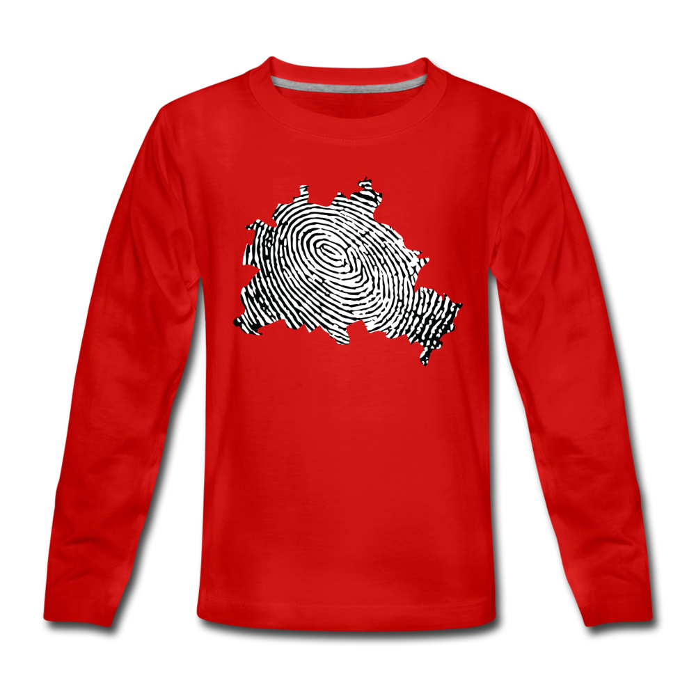 Berliner Finger - Kinder Langarmshirt - Rot