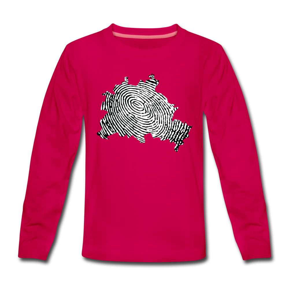 Berliner Finger - Kinder Langarmshirt - dunkles Pink