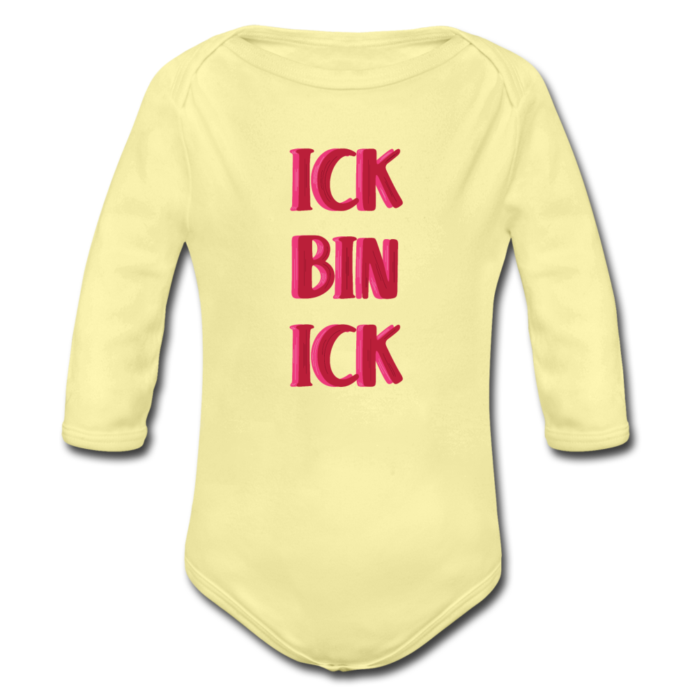 Ick bin Ick! - Bio-Langarmbody - Hellgelb