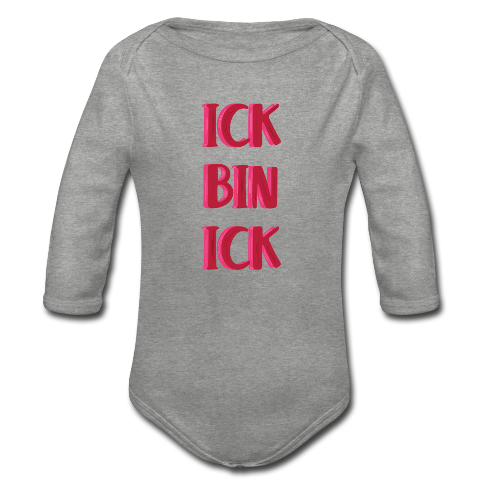 Ick bin Ick! - Bio-Langarmbody - Grau meliert