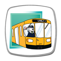 Bär in U-Bahn Kommt - Kühlschrankmagnet