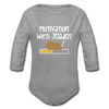 Motivation Wird Jeladen Warten - Bio-Langarmbody - Grau meliert