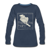 Friesland oder Friedrichshain - Frauen Premium Langarmshirt - Navy