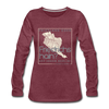 Friesland oder Friedrichshain - Frauen Premium Langarmshirt - Bordeauxrot meliert