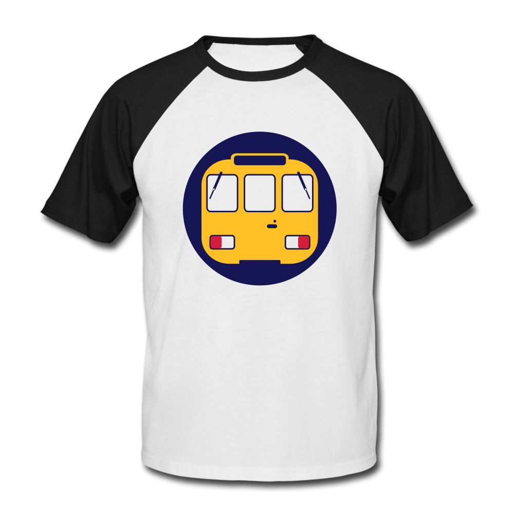U-Bahntunnel - Männer Baseball T-Shirt - Weiß/Schwarz