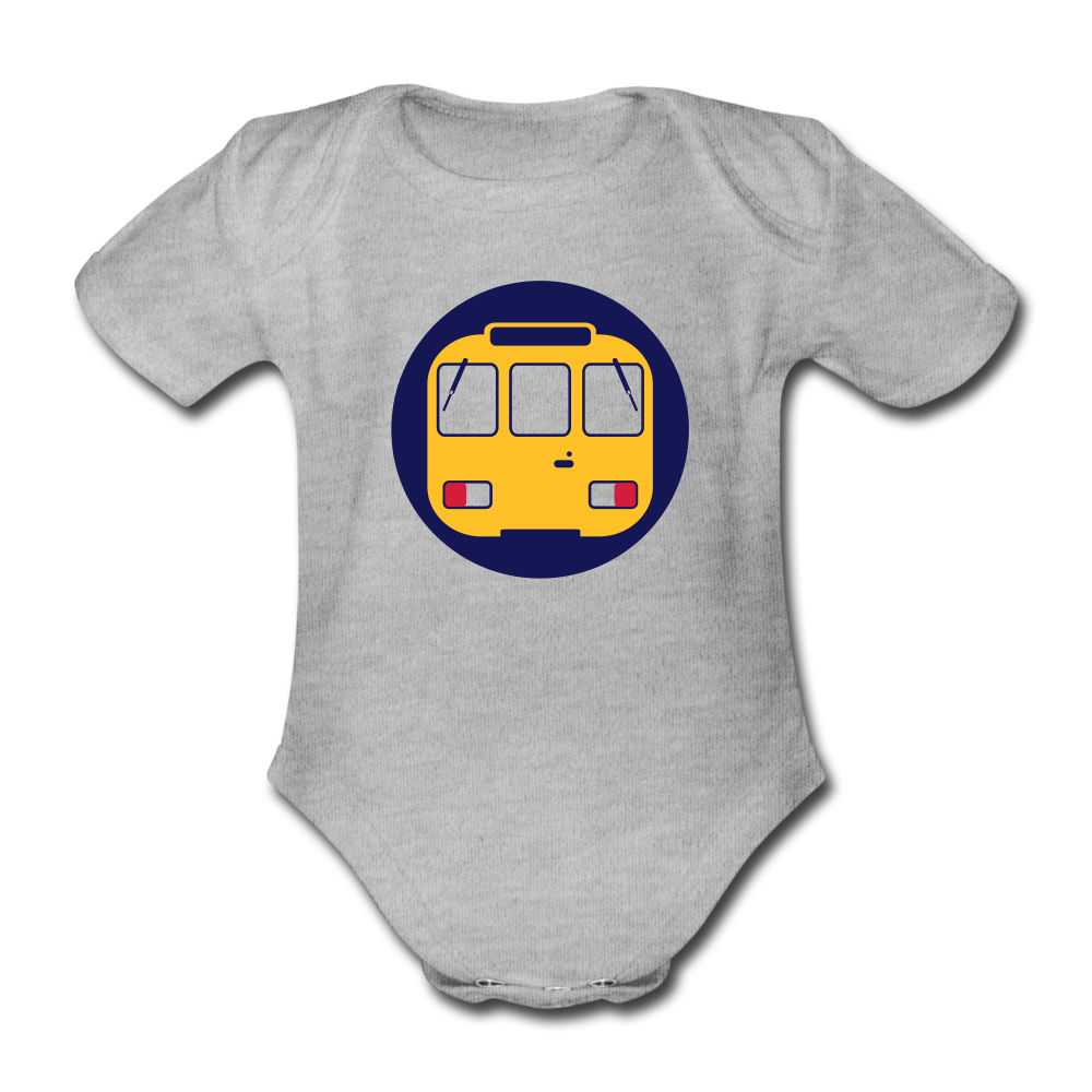 U-Bahntunnel - Bio-Kurzarmbody - Grau meliert