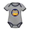 U-Bahntunnel - Baby Bio-Kurzarm-Kontrastbody - Grau meliert/Navy