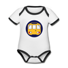 U-Bahntunnel - Baby Bio-Kurzarm-Kontrastbody - Weiß/Schwarz