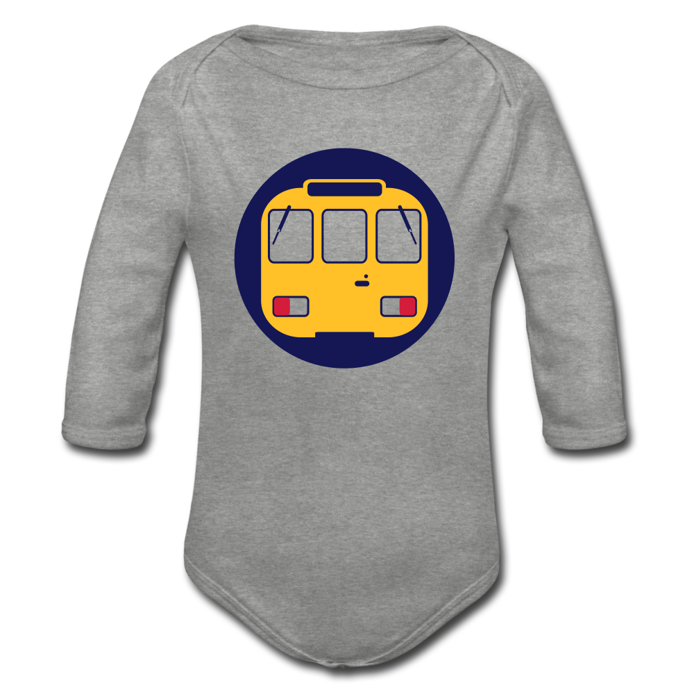 U-Bahntunnel - Bio-Langarmbody - Grau meliert