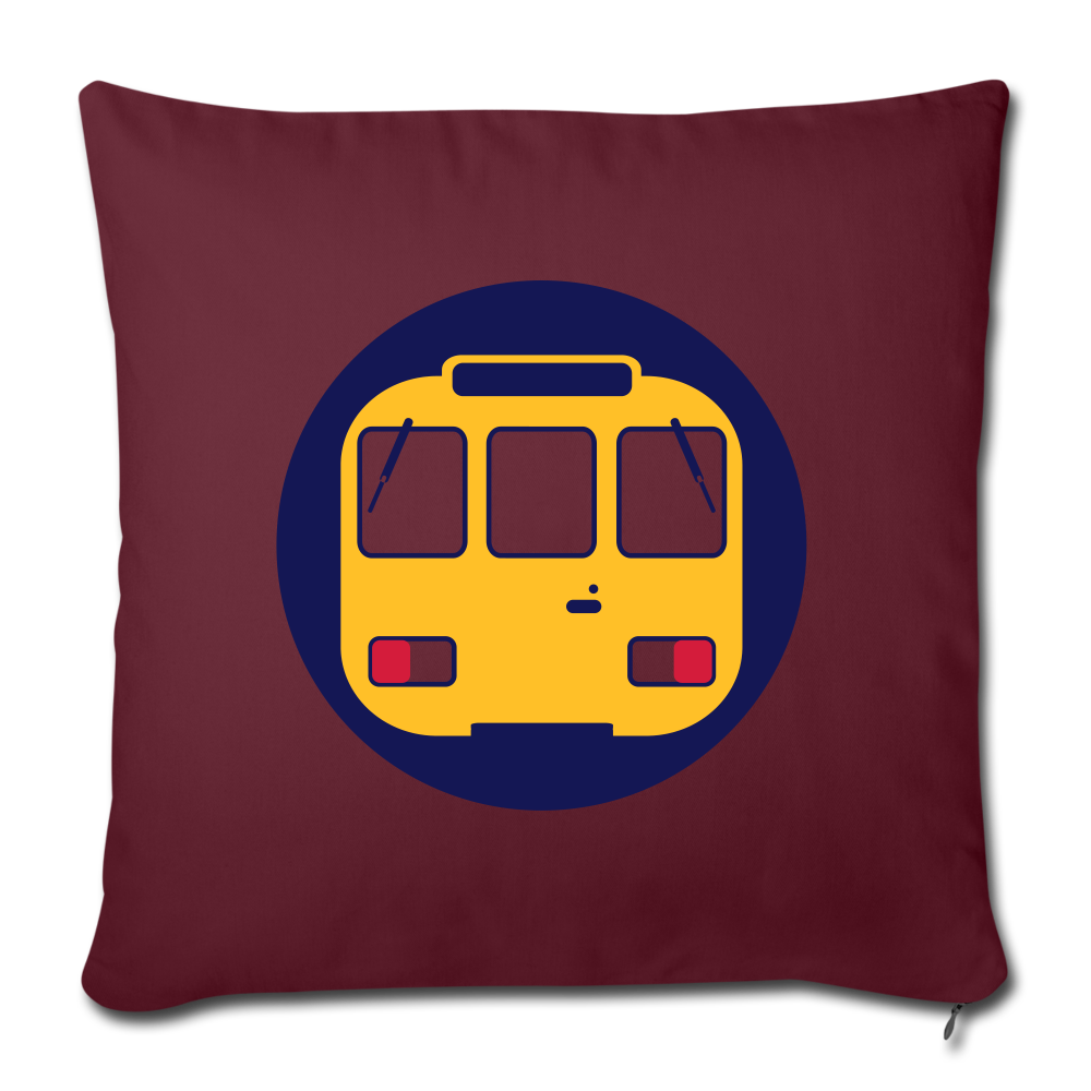 U-Bahntunnel - Sofakissen mit Füllung (45 x 45 cm) - Burgunderrot