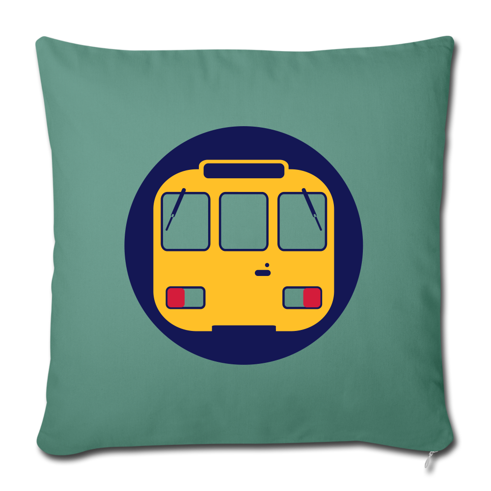 U-Bahntunnel - Sofakissen mit Füllung (45 x 45 cm) - Tanngrün