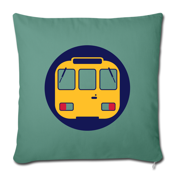 U-Bahntunnel - Sofakissen mit Füllung (45 x 45 cm) - Tanngrün