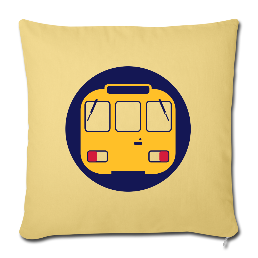 U-Bahntunnel - Sofakissen mit Füllung (45 x 45 cm) - Hellgelb