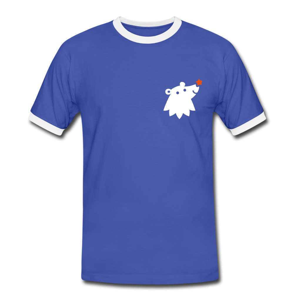 Schnauze Bär - Männer Ringer T-Shirt - Blau/Weiß