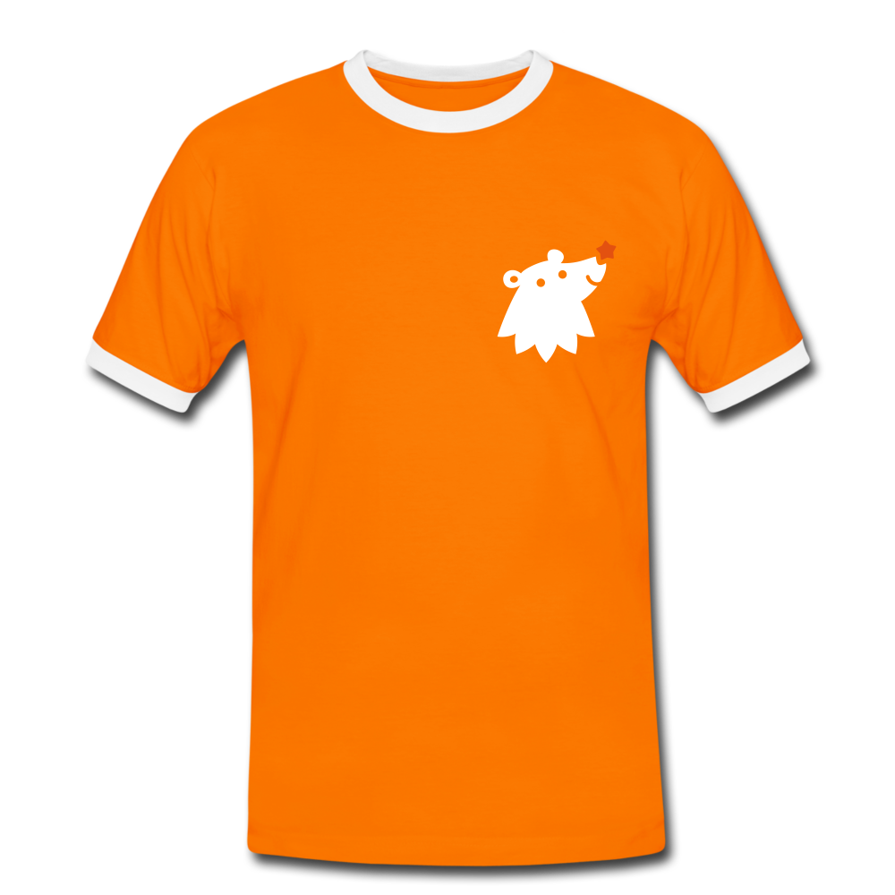 Schnauze Bär - Männer Ringer T-Shirt - Orange/Weiß