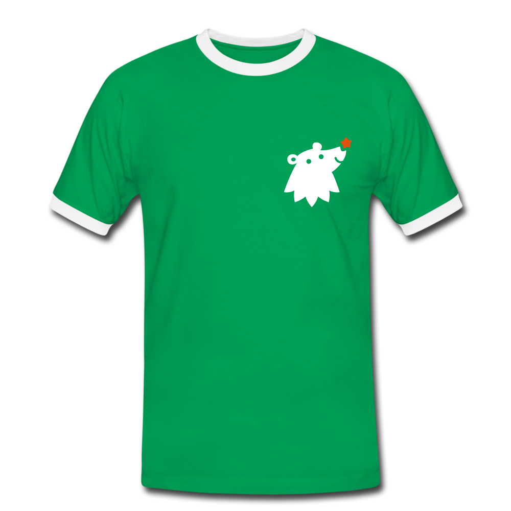 Schnauze Bär - Männer Ringer T-Shirt - Kelly Green/Weiß