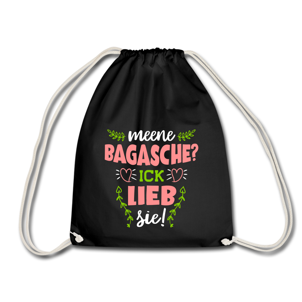 Meene Bagasche Ick Lieb Sie - Turnbeutel - Schwarz
