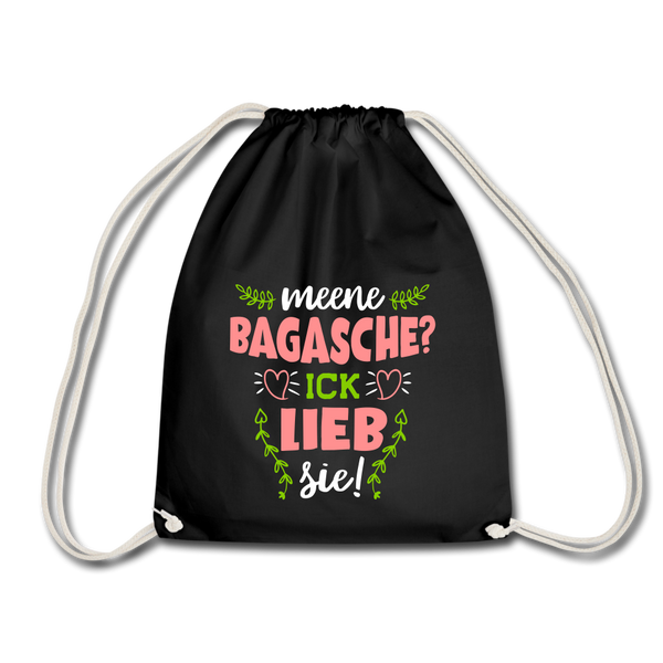 Meene Bagasche Ick Lieb Sie - Turnbeutel - Schwarz