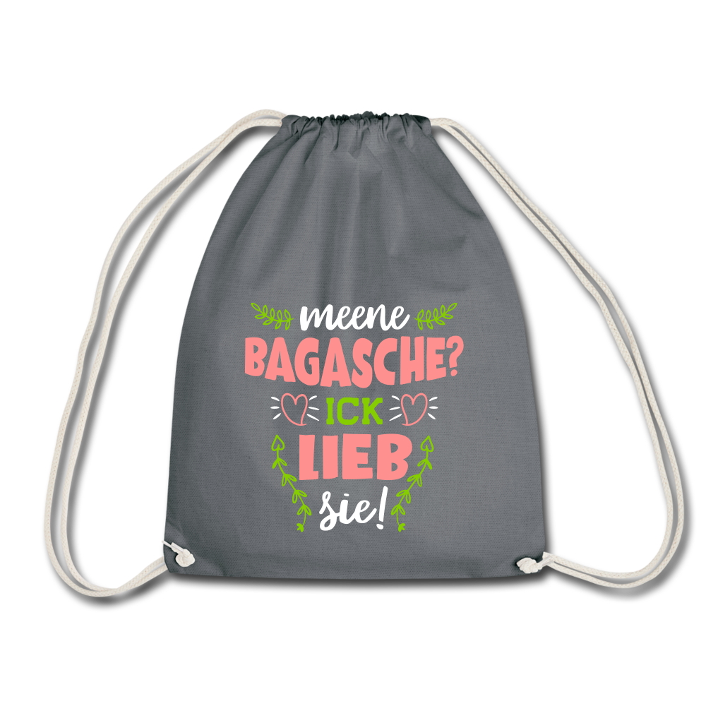 Meene Bagasche Ick Lieb Sie - Turnbeutel - Grau