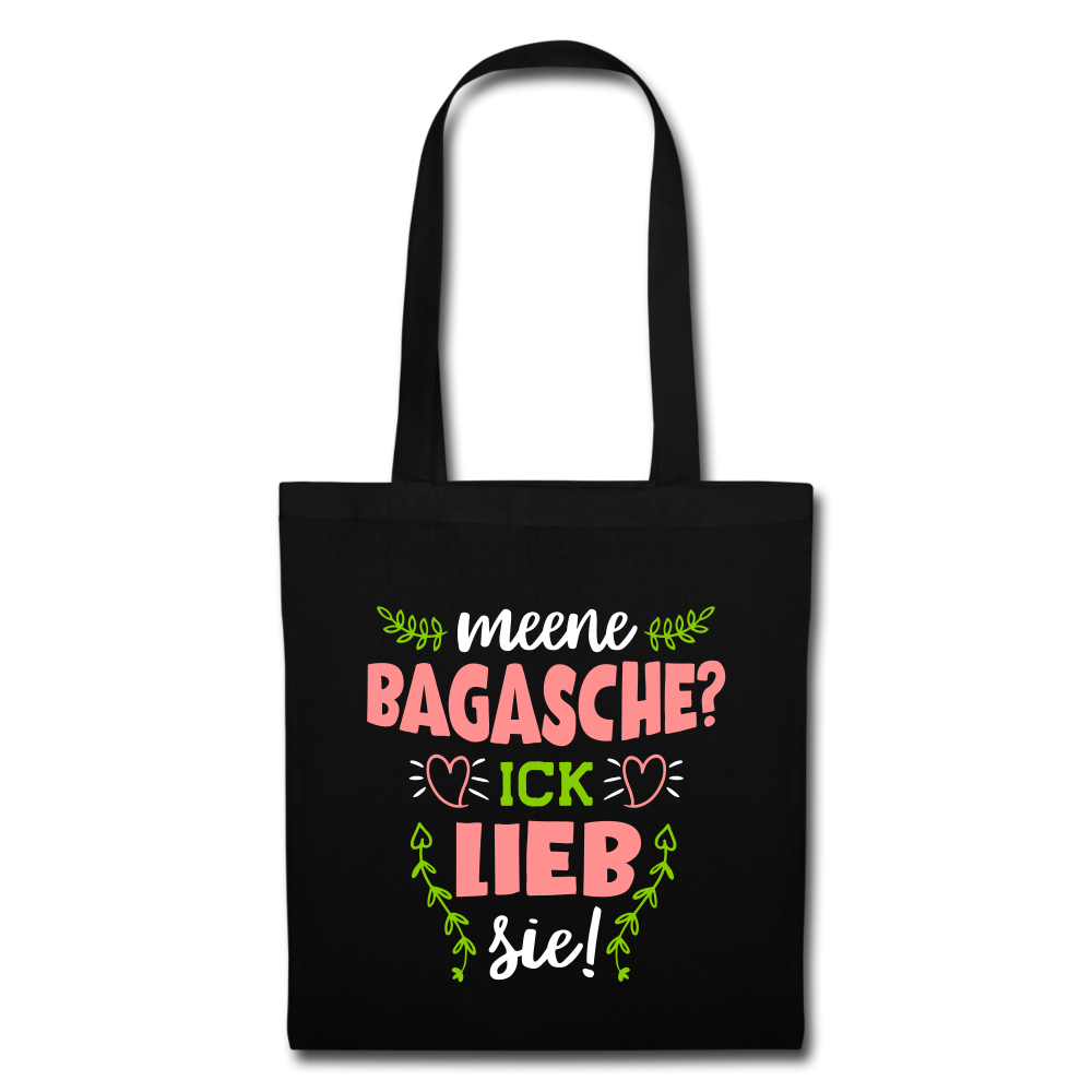Meene Bagasche Ick Lieb Sie - Stoffbeutel - Schwarz