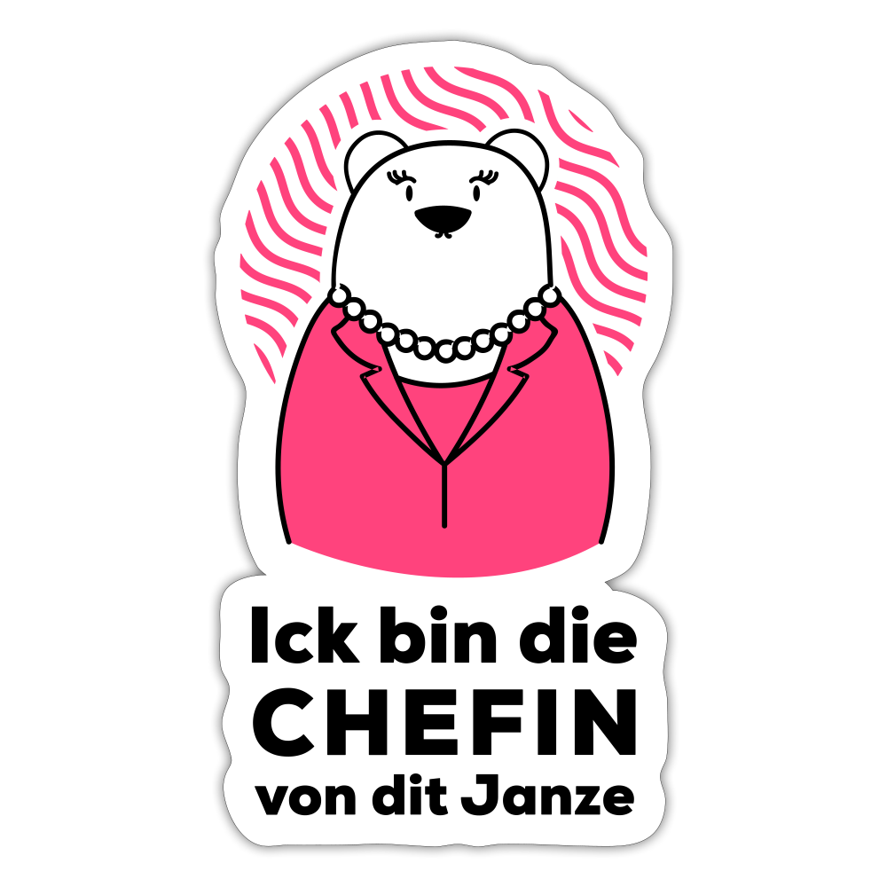 Chefin - Aufkleber - Mattweiß