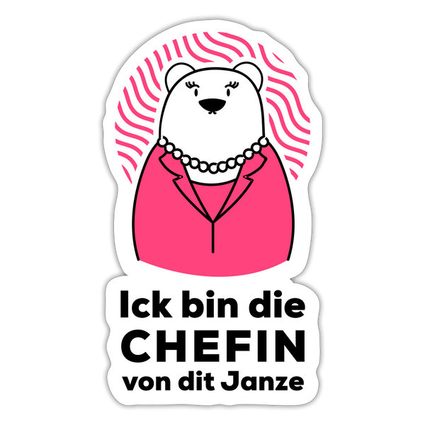 Chefin - Aufkleber - Mattweiß