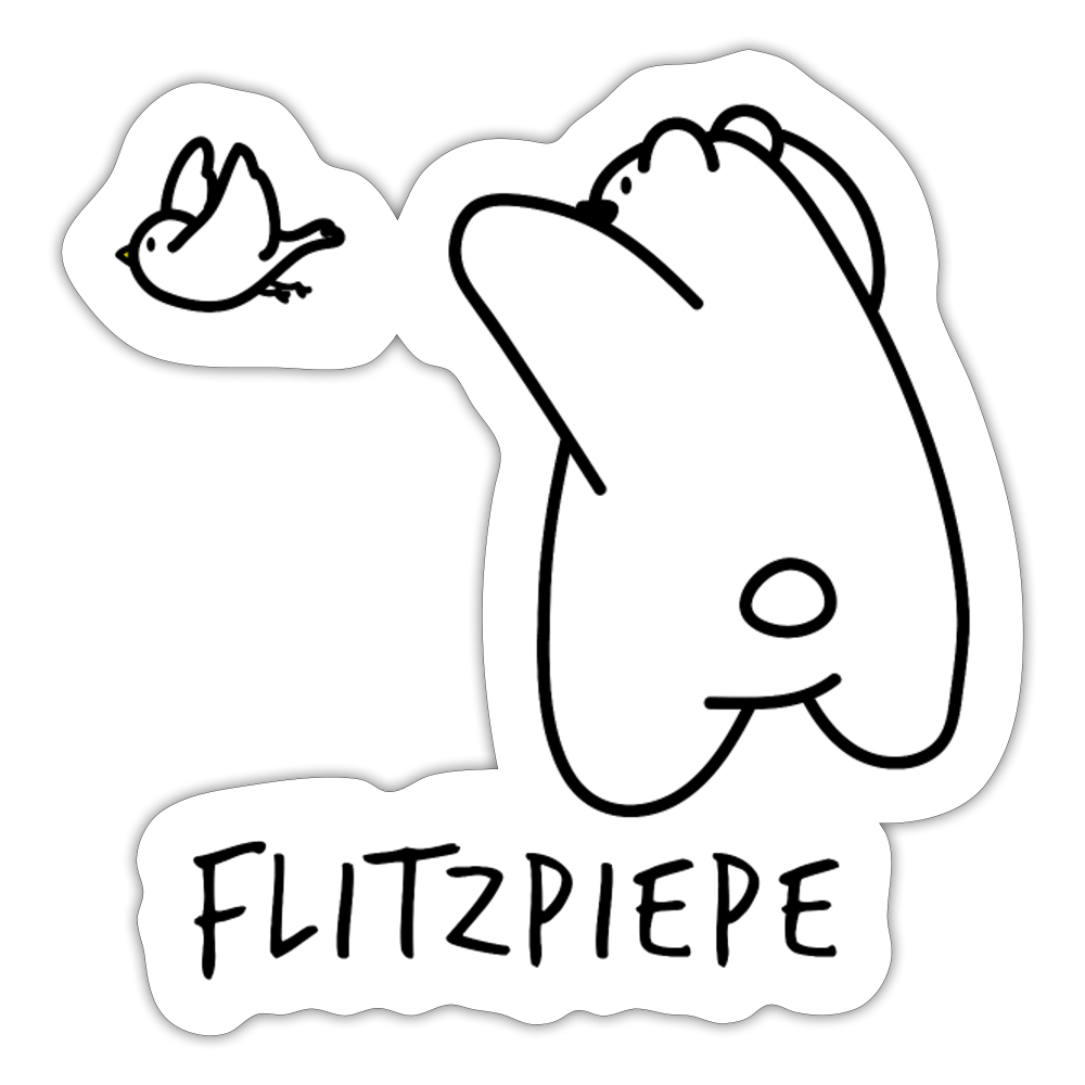 Flitzpiepe - Aufkleber - Mattweiß