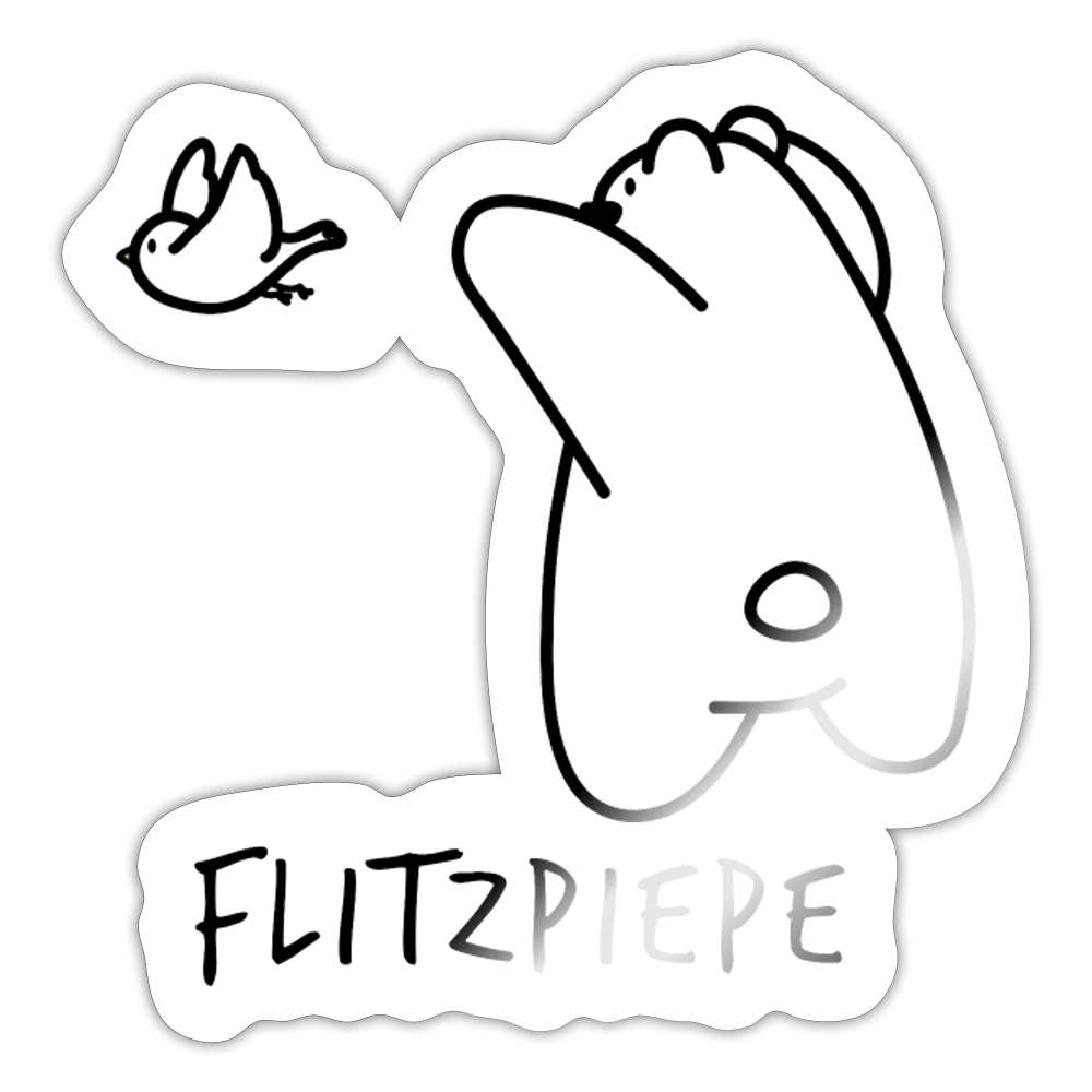 Flitzpiepe - Aufkleber - Weiß glänzend