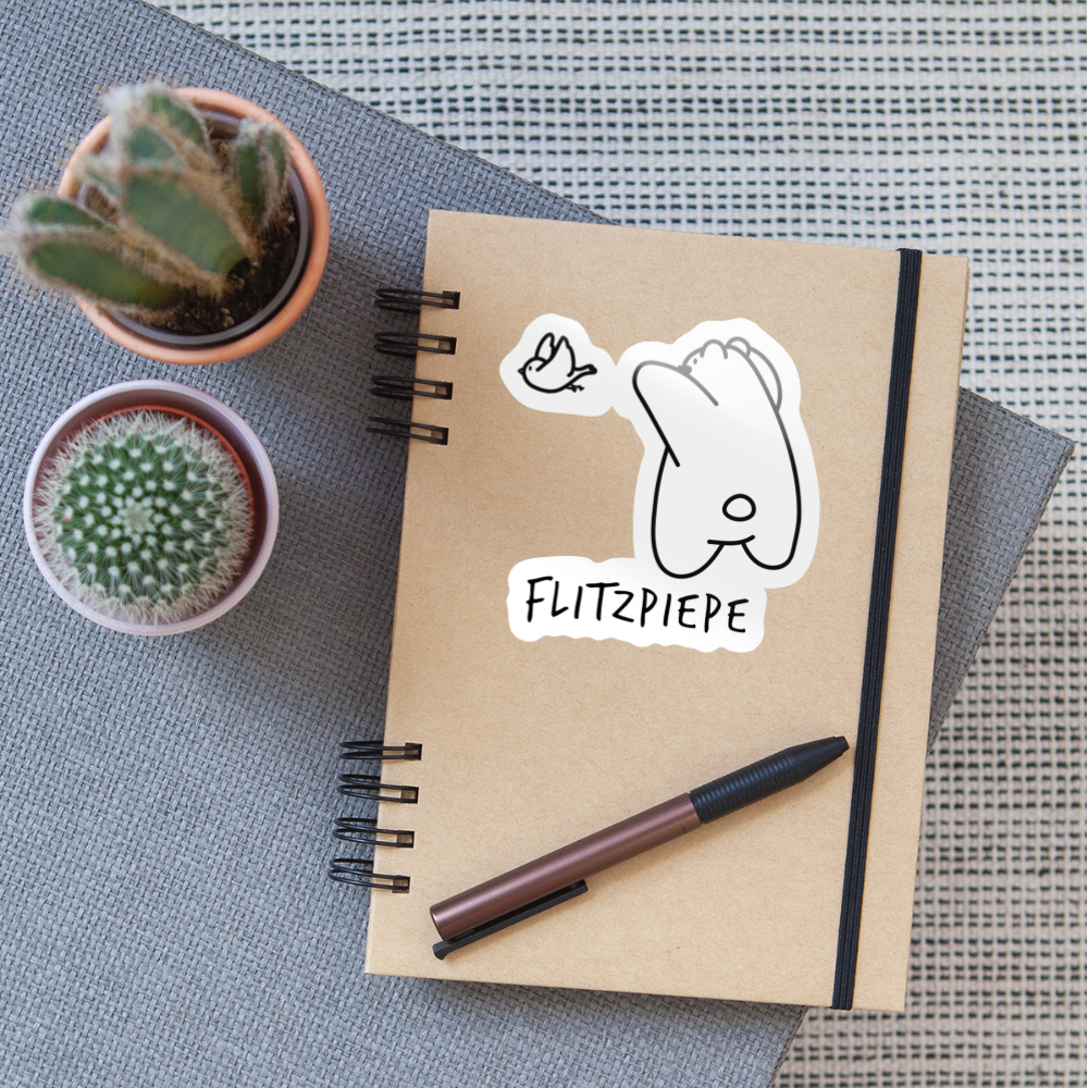 Flitzpiepe - Aufkleber - Weiß glänzend