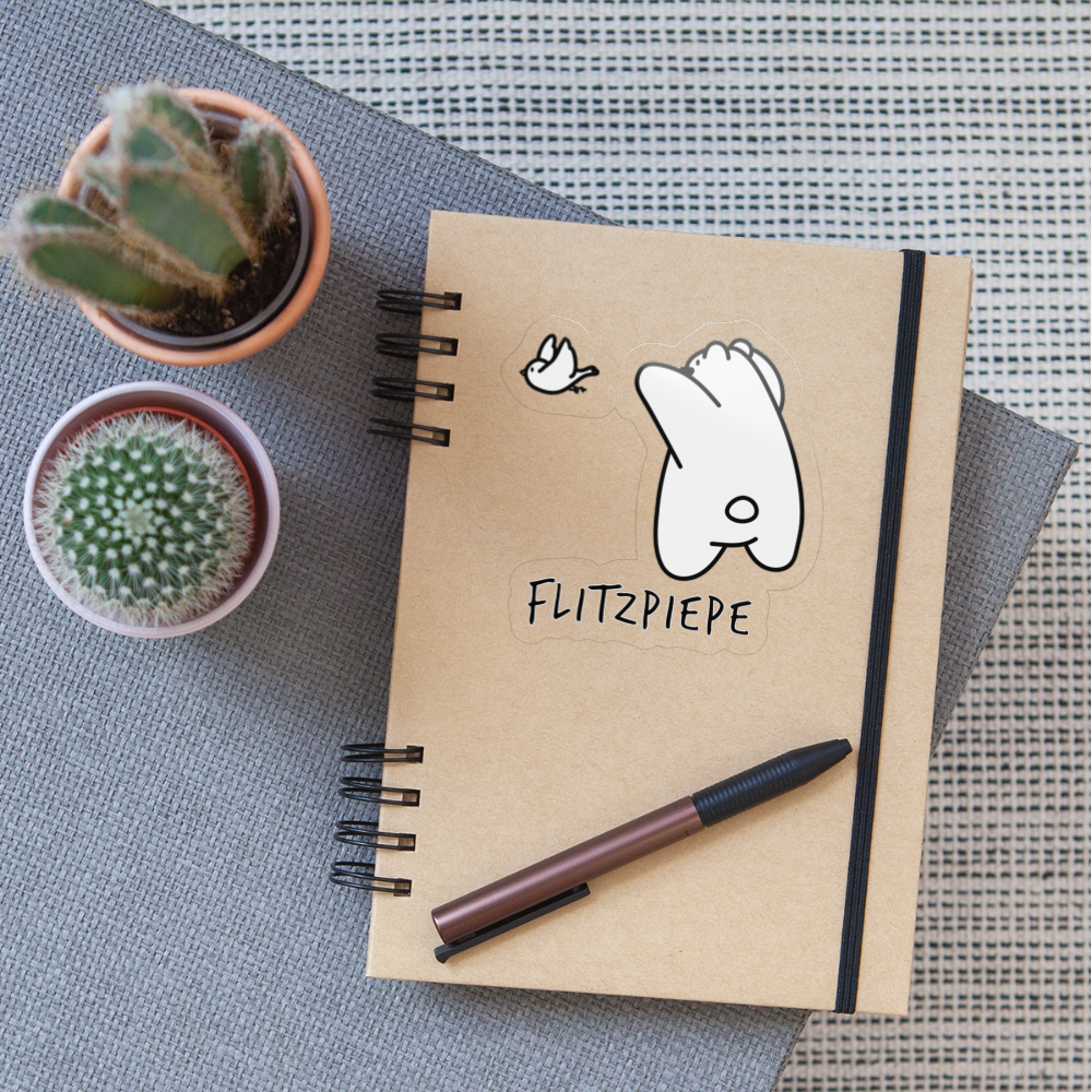 Flitzpiepe - Aufkleber - Transparent glänzend