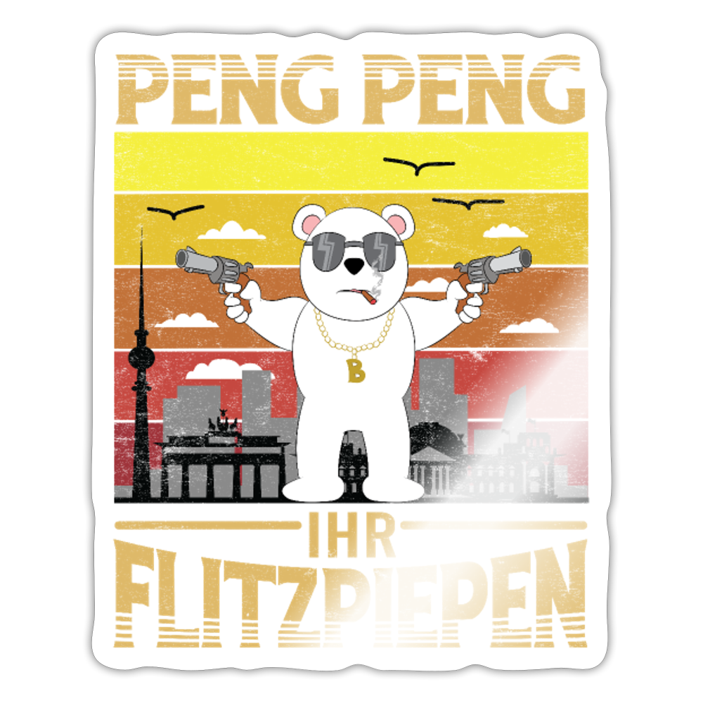 Peng Peng - Aufkleber - Weiß glänzend
