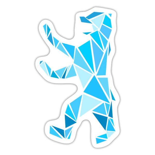 Berliner Bär Geometrie - Aufkleber - Mattweiß