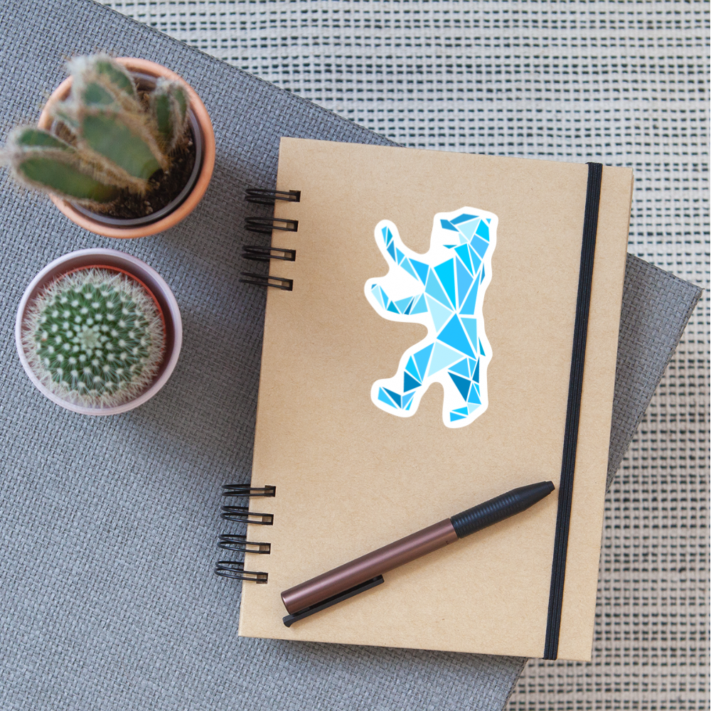 Berliner Bär Geometrie - Aufkleber - Mattweiß