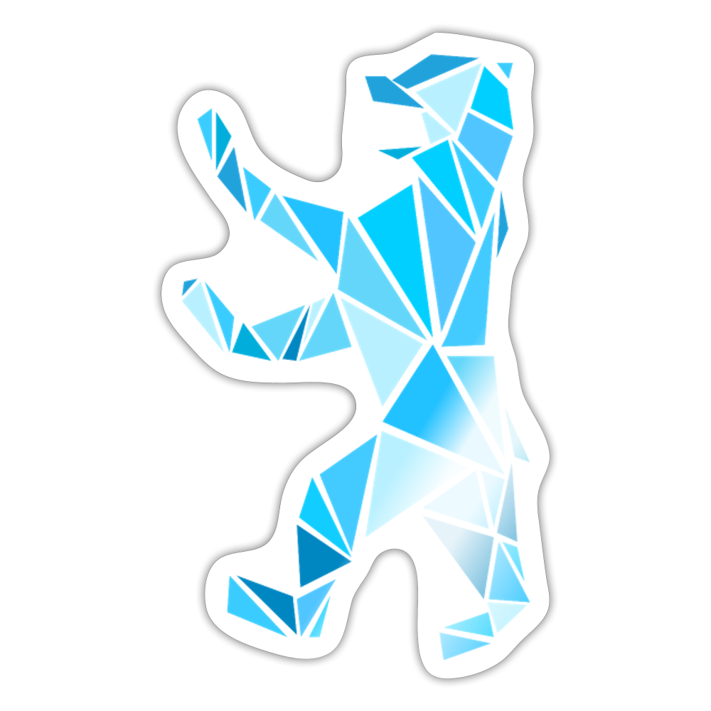 Berliner Bär Geometrie - Aufkleber - Weiß glänzend