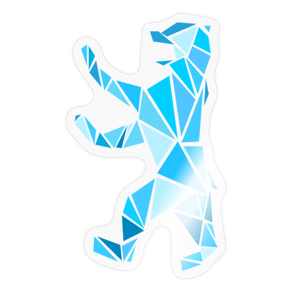 Berliner Bär Geometrie - Aufkleber - Transparent glänzend