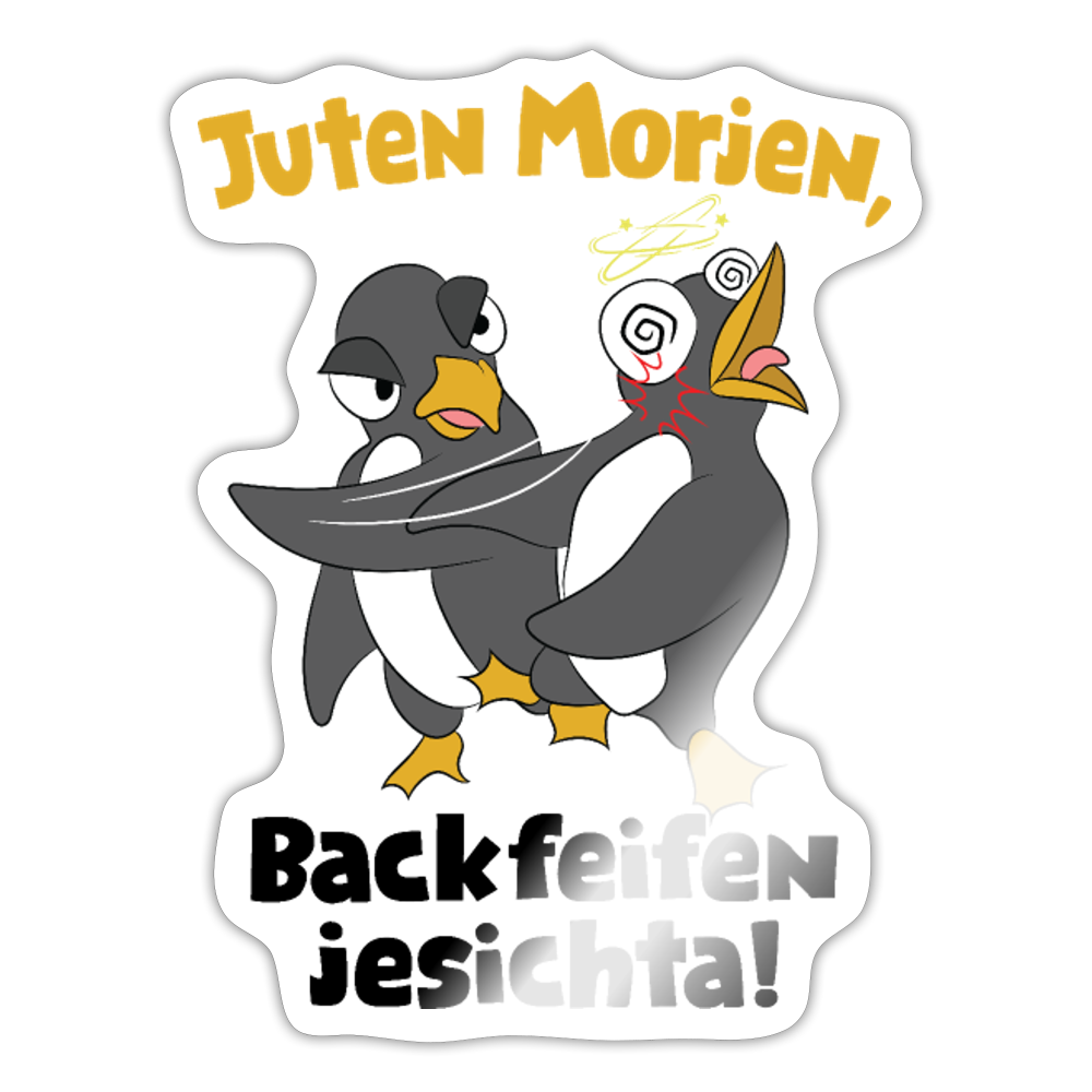 Juten Morjen, Backfeifenjesichta! - Aufkleber - Weiß glänzend