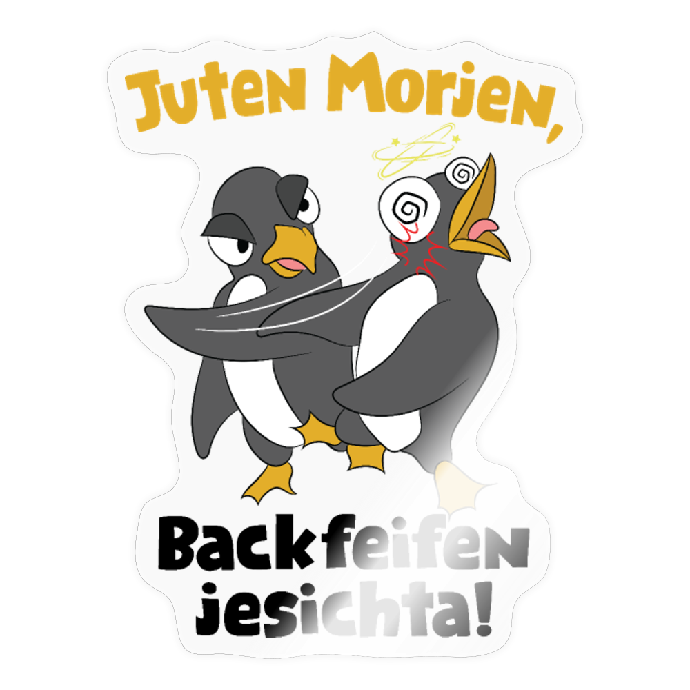 Juten Morjen, Backfeifenjesichta! - Aufkleber - Transparent glänzend