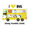 I love BVG - Aufkleber - Mattweiß