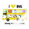 I love BVG - Aufkleber - Weiß glänzend