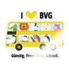 I love BVG - Aufkleber - Transparent glänzend