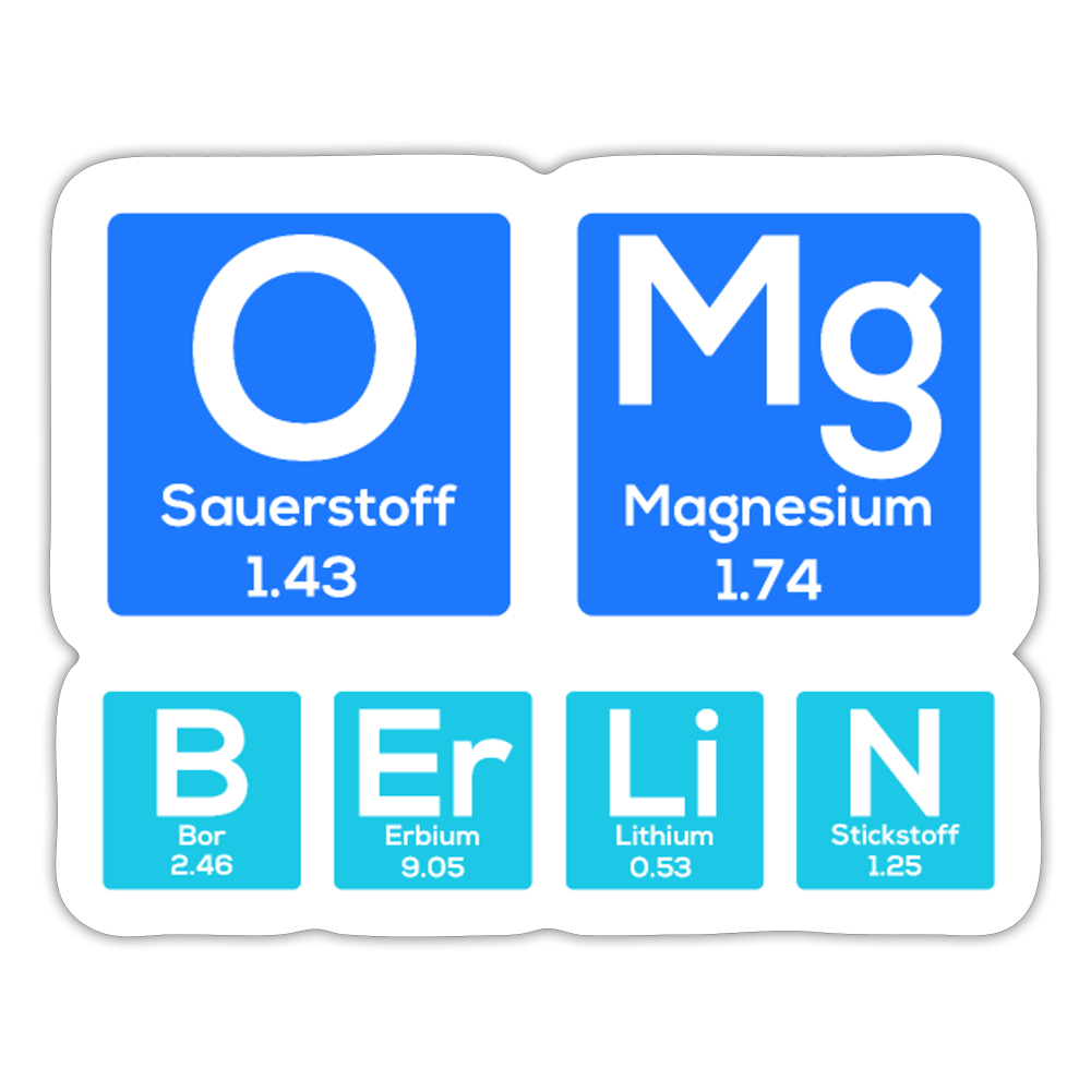 OMG Berlin - Aufkleber - Mattweiß