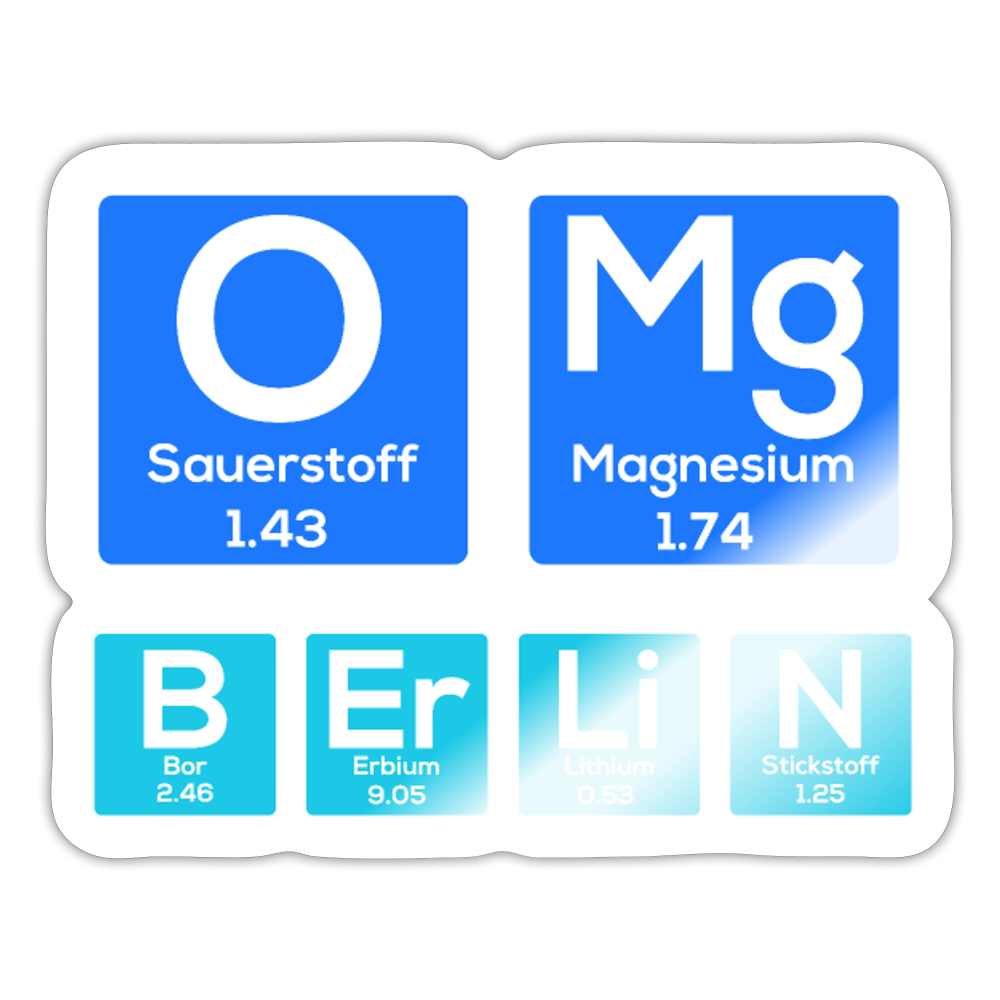 OMG Berlin - Aufkleber - Weiß glänzend