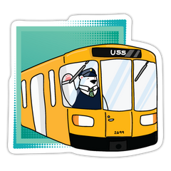 Bär in U-Bahn Kommt - Aufkleber