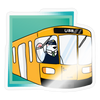 Bär in U-Bahn Kommt - Aufkleber - Transparent glänzend