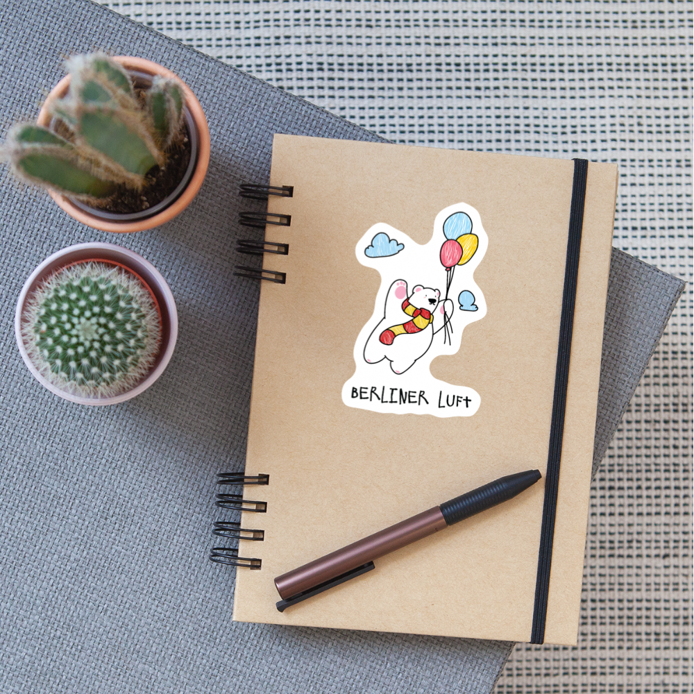 Der Bär fliegt - Aufkleber - Mattweiß